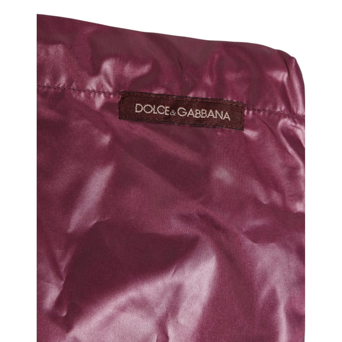 Dolce & Gabbana Burgundy Polyester Logo Embossed Crest Swimwear Dolce & Gabbana