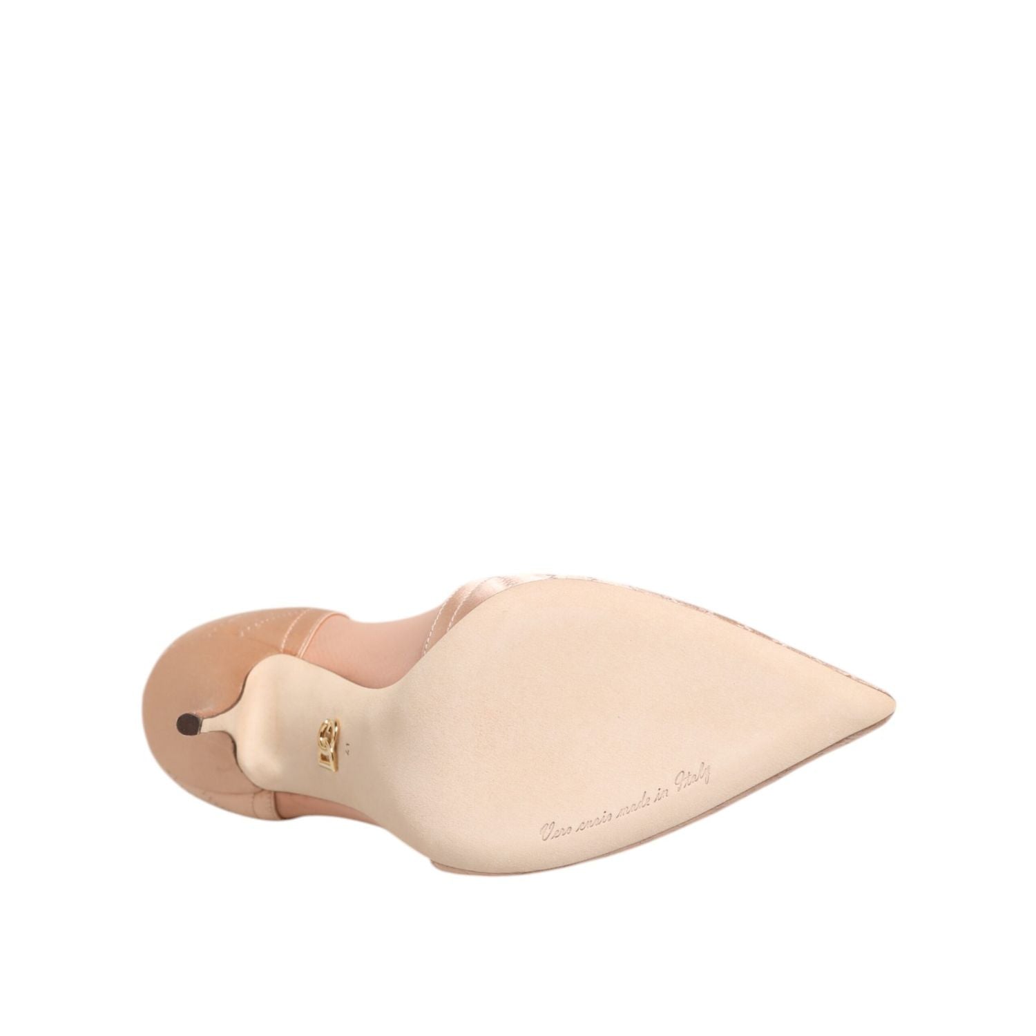 Dolce & Gabbana Cipria Nude Satin Mesh Stiletto Pumps Shoes