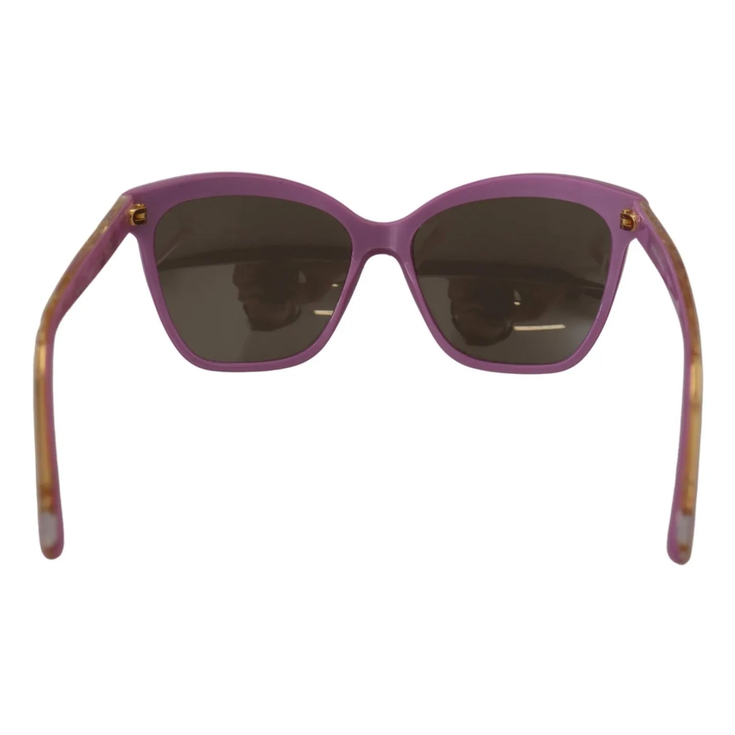 Dolce & Gabbana DG4251 Pink Gold Full Rim Rectangle Frame Shades for Women, Violet Pink, Acetate, Gold Lenses, UV Protection