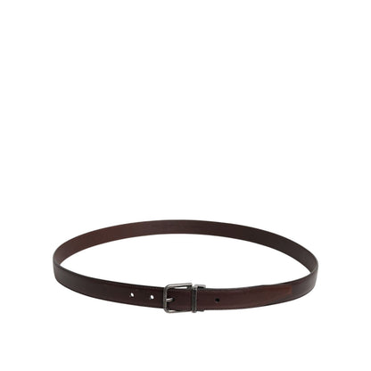 Dolce & Gabbana Dark Brown Leather Antique Silver Buckle Belt Dolce & Gabbana