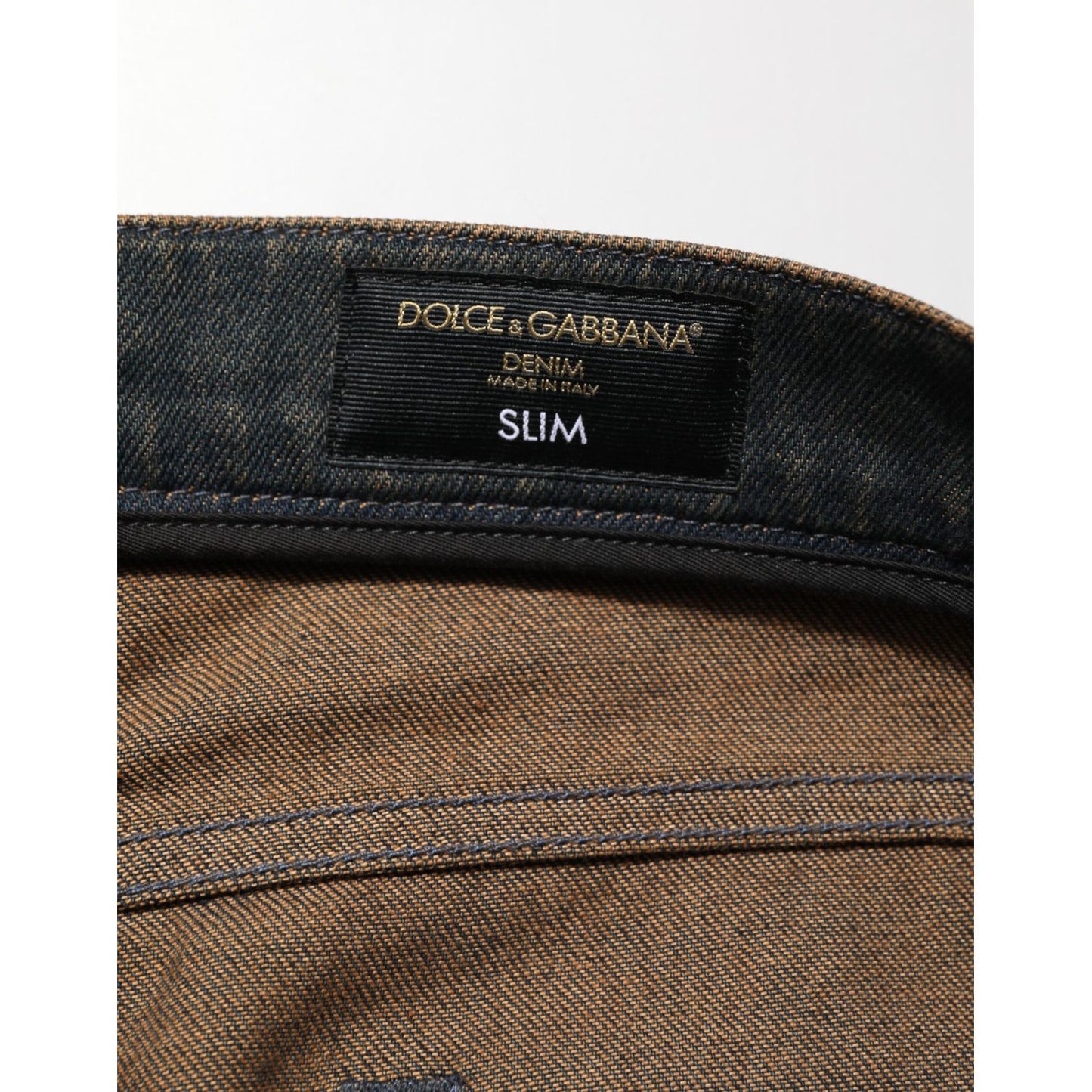 Dolce & Gabbana Dark Brown Tattered Cotton Skinny Denim Jeans Dolce & Gabbana