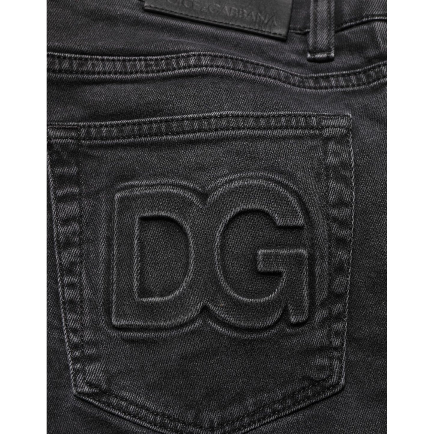 Dolce & Gabbana Dark Gray Cotton Stretch Denim Trouser Jeans Dolce & Gabbana