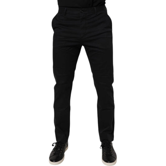 Dolce & Gabbana Black Cotton Stretch Skinny Dress Formal Pants 1728,67345645728,Black,Clothing,Dolce & Gabbana,IT48 | M,Jeans & Pants - Men - Clothing,Material: 97% Cotton 3% Elastane,Men,Men - Clothing,Preowned / Defect Dolce & Gabbana PAN76112-48