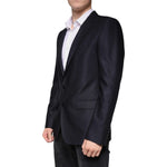 Dolce & Gabbana Dark Blue Wool Single Breasted Dress Coat Blazer JKT3746-48