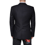Dolce & Gabbana Dark Blue Wool Single Breasted Dress Coat Blazer JKT3746-48