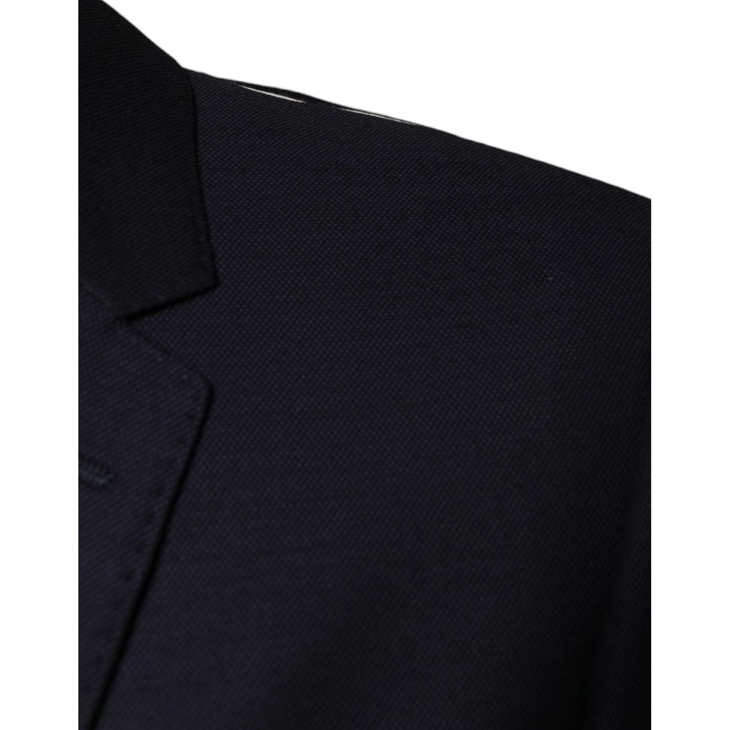 Dolce & Gabbana Dark Blue Wool Single Breasted Dress Coat Blazer JKT3746-48