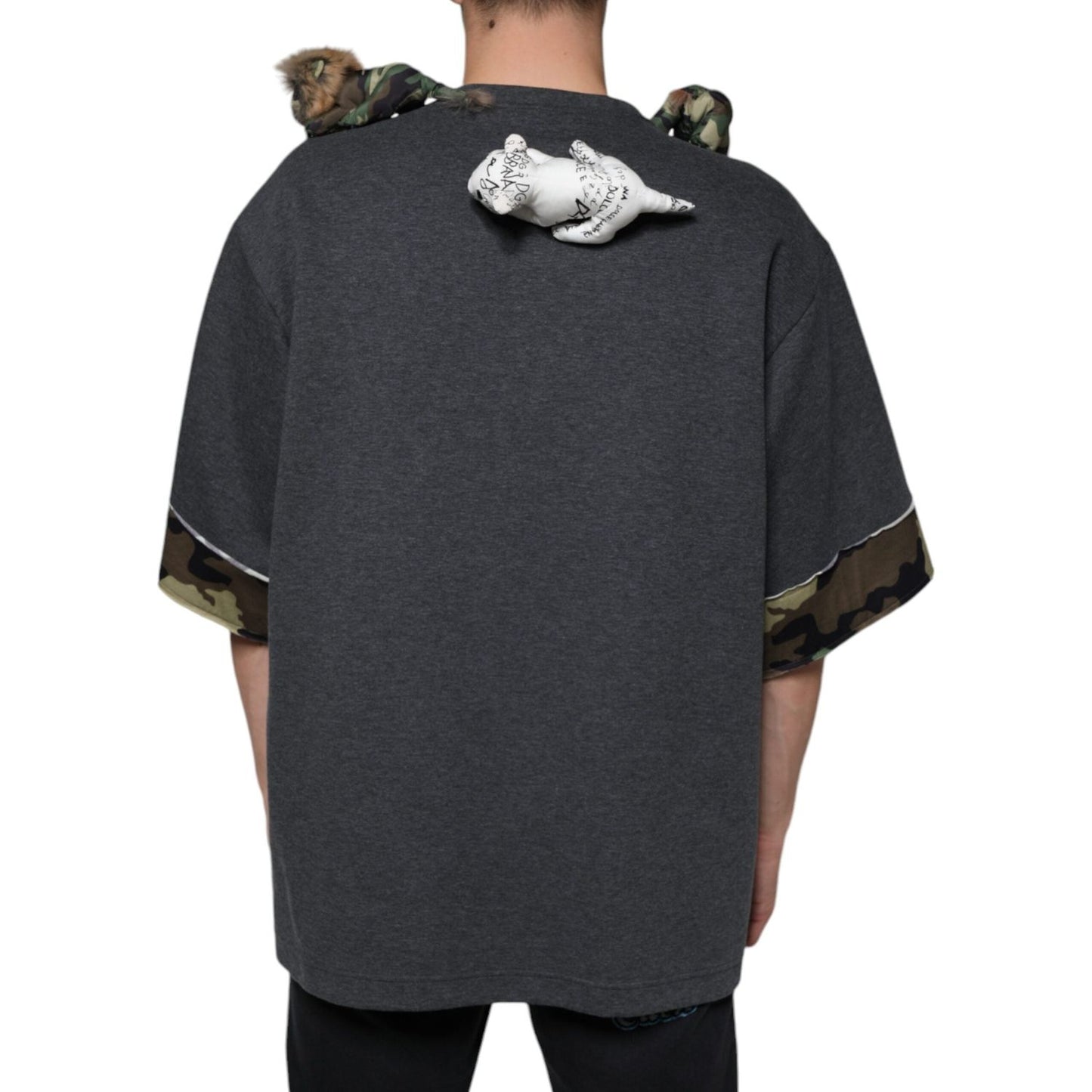 Dolce & Gabbana Gray Camouflage Animal Stuff Cotton T-shirt TSH86659-52