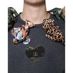 Dolce & Gabbana Gray Camouflage Animal Stuff Cotton T-shirt TSH86659-52