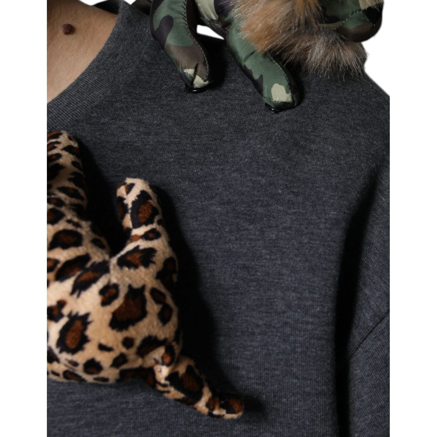 Dolce & Gabbana Gray Camouflage Animal Stuff Cotton T-shirt TSH86659-52