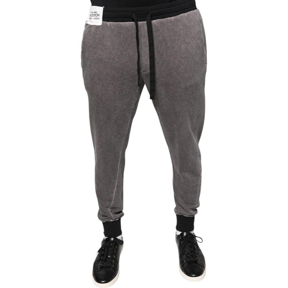 Dolce & Gabbana Gray Cotton Jogger Jogging Pants PAN75613-52