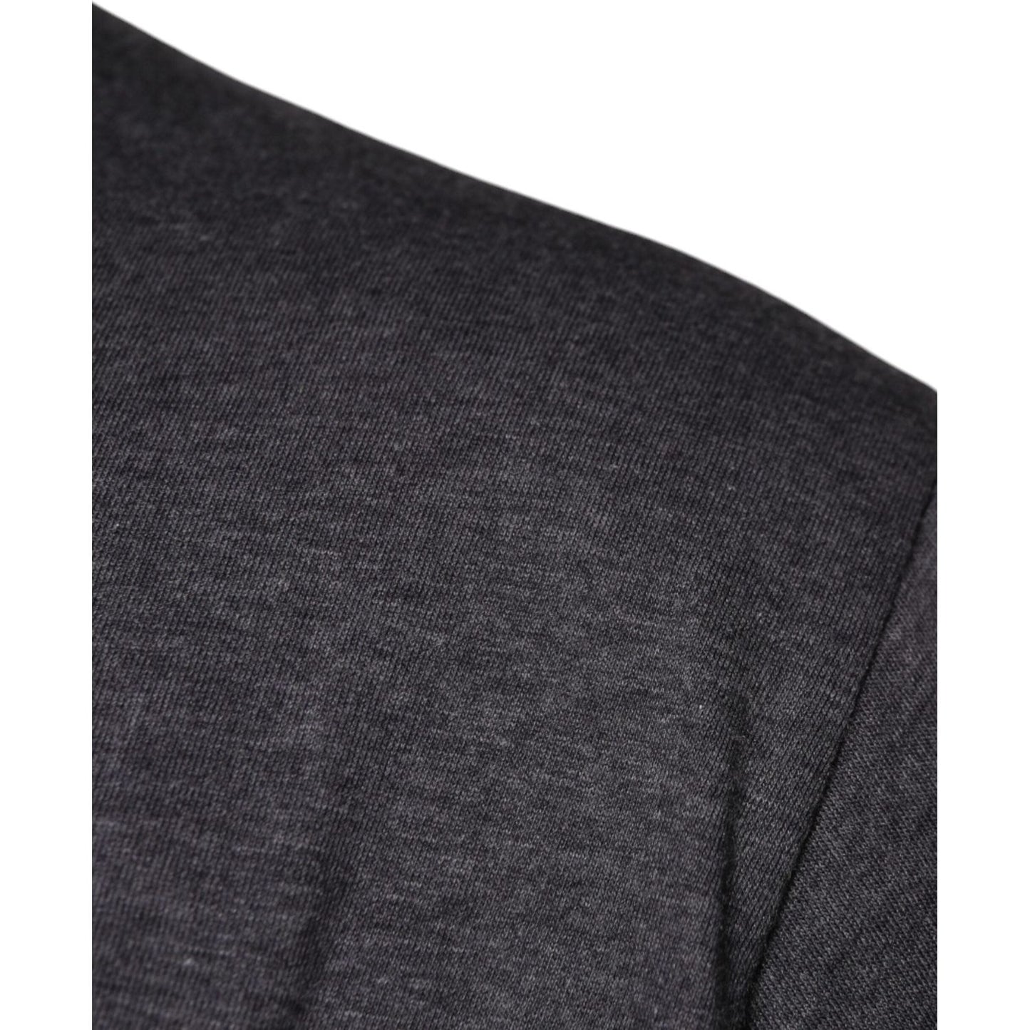 Dolce & Gabbana Gray Logo Patch Cotton Crew Neck T-shirt TSH86910-54