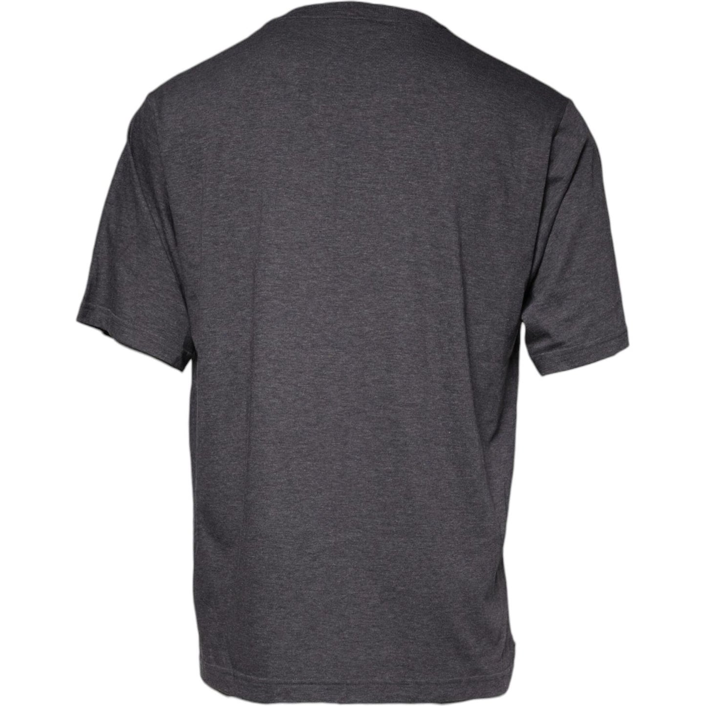 Dolce & Gabbana Gray Logo Patch Cotton Crew Neck T-shirt TSH86910-54
