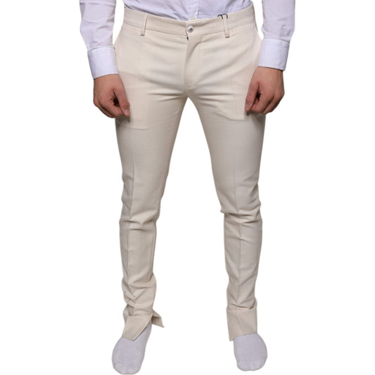 Dolce & Gabbana Off White Chino Wool Skinny Pants PAN75317-48
