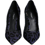Dolce & Gabbana Violet Leopard Lurex High Heels Pumps Shoes LA11543-37