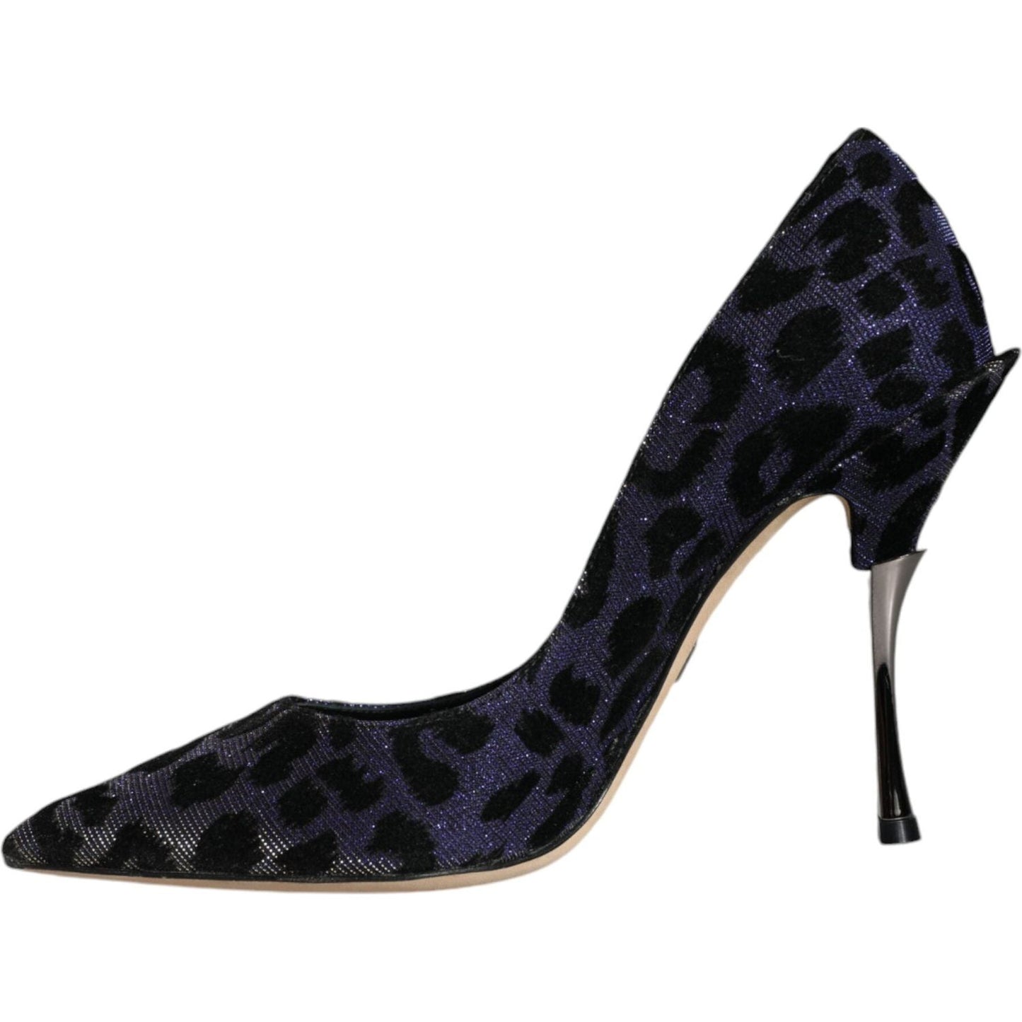 Dolce & Gabbana Violet Leopard Lurex High Heels Pumps Shoes LA11543-37