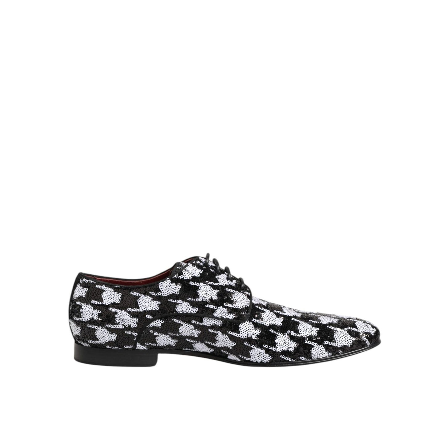 Dolce & Gabbana Dress Black White Sequined Lace Up Derby Shoes Dolce & Gabbana