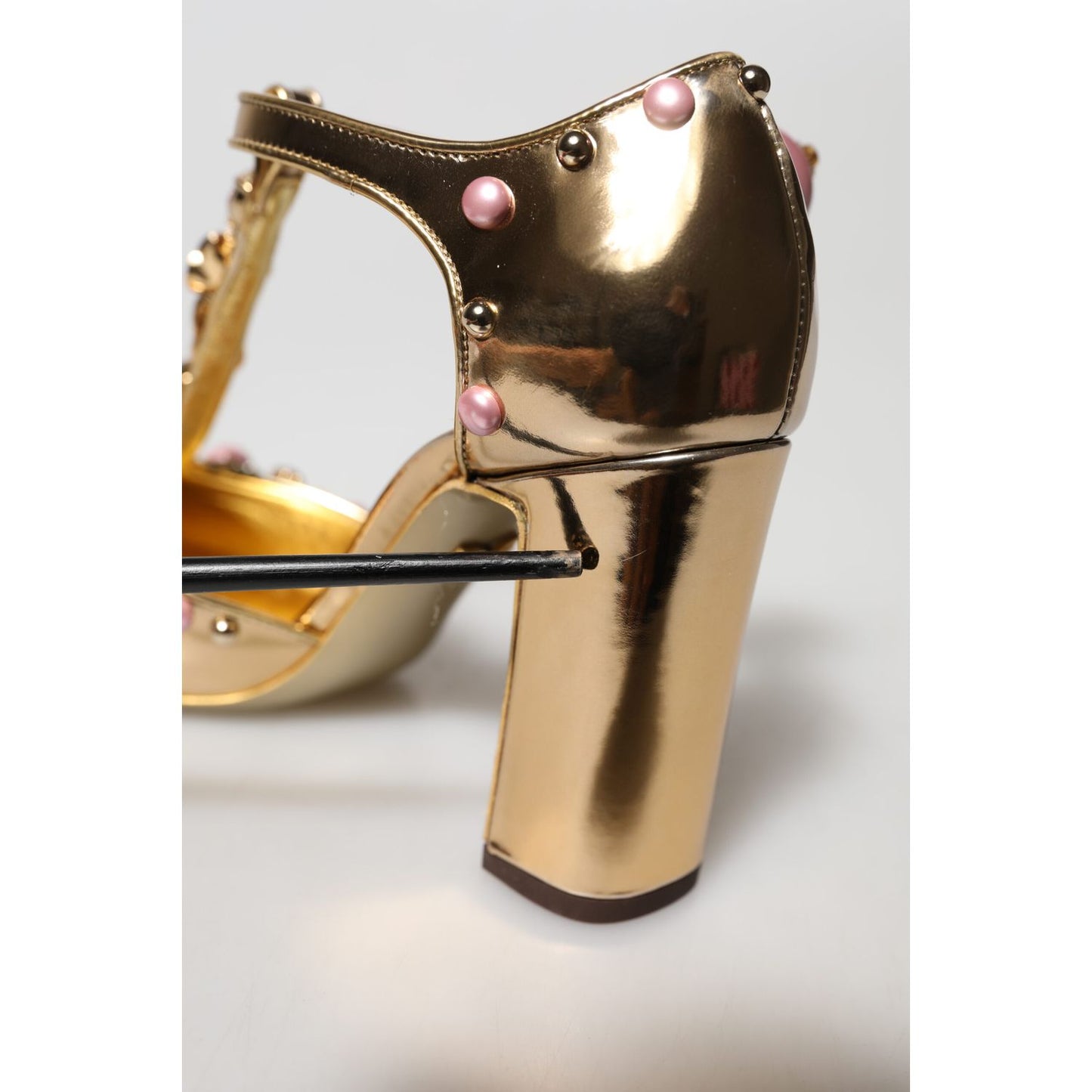 Dolce & Gabbana Gold Embellished Vally Heels Sandals Shoes Dolce & Gabbana