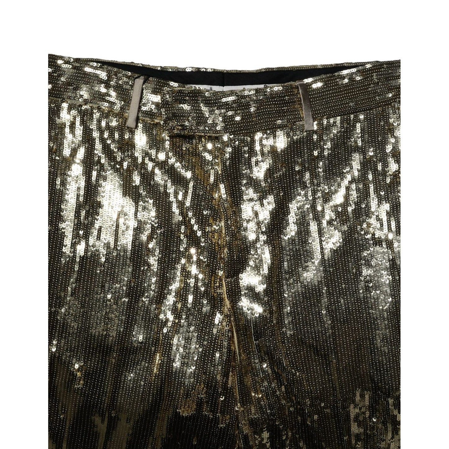 Dolce & Gabbana Gold Sequin Polyester Embellished Bermuda Shorts Dolce & Gabbana