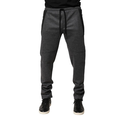 Dolce & Gabbana Gray Black Wool Blend Jogger Sweatpants Pants Dolce & Gabbana