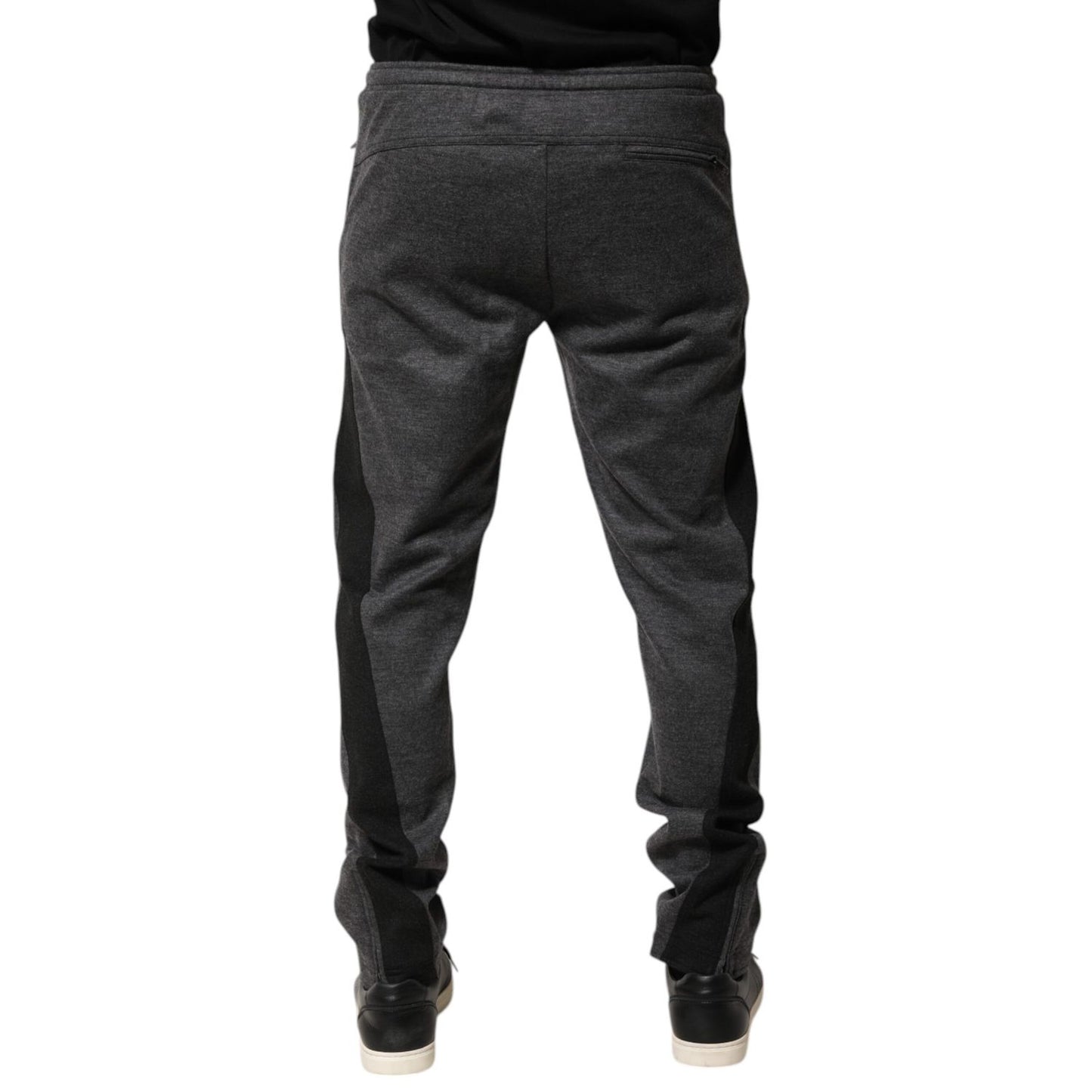Dolce & Gabbana Gray Black Wool Blend Jogger Sweatpants Pants Dolce & Gabbana