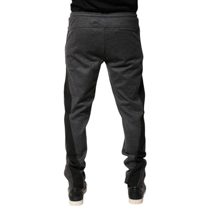 Dolce & Gabbana Gray Black Wool Blend Jogger Sweatpants Pants Dolce & Gabbana