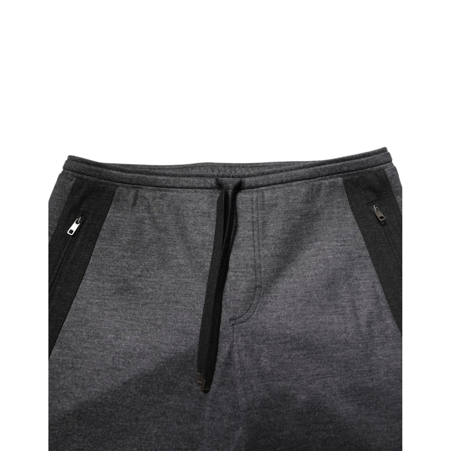 Dolce & Gabbana Gray Black Wool Blend Jogger Sweatpants Pants Dolce & Gabbana