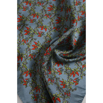 Dolce & Gabbana Gray Chilis Silk Square Men Foulard Scarf Dolce & Gabbana
