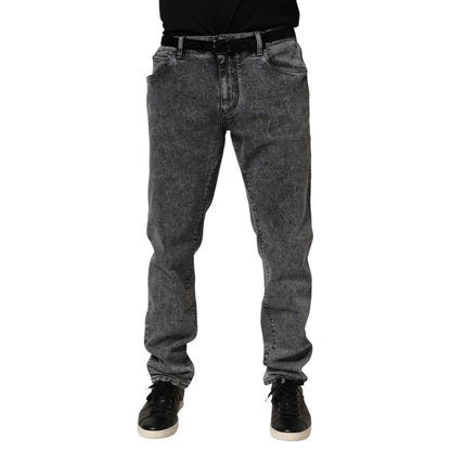 Dolce & Gabbana Gray Cotton Slim Fit Denim Trouser Jeans Dolce & Gabbana