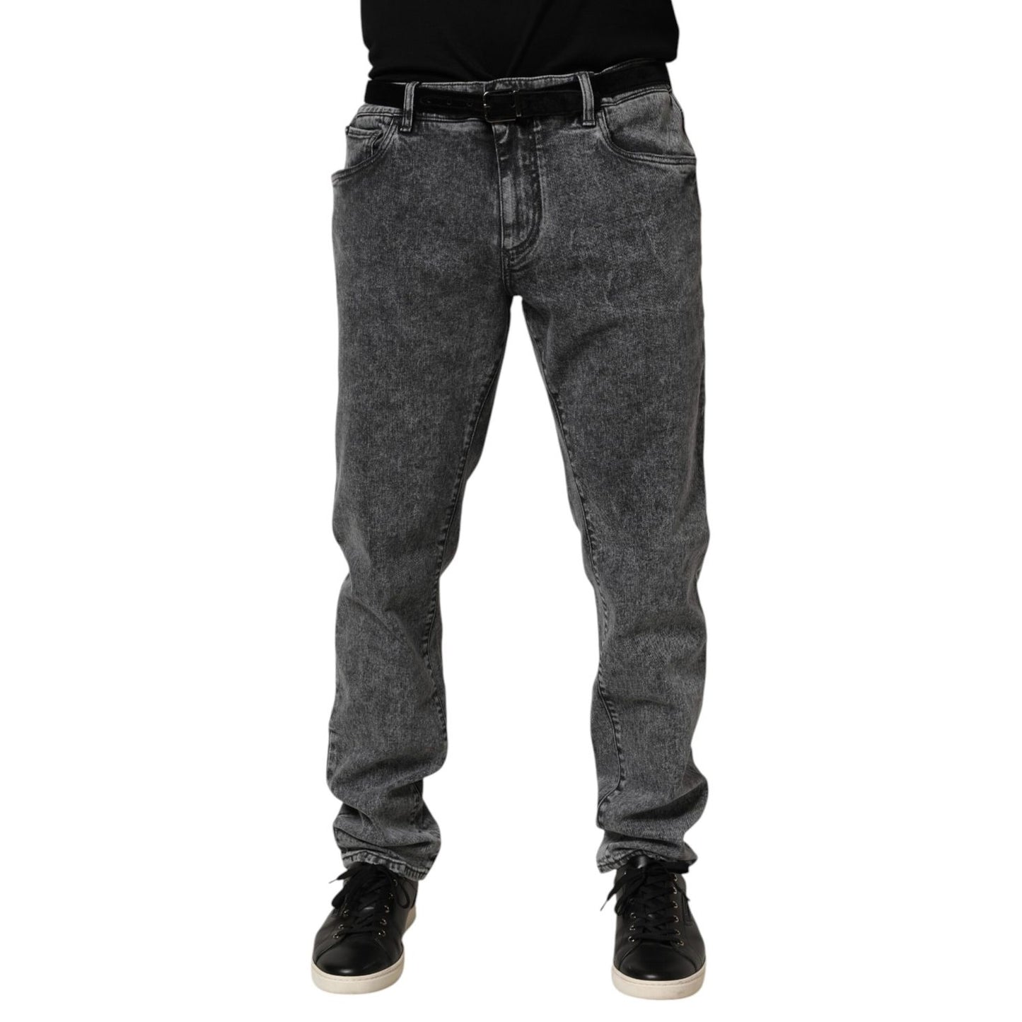 Dolce & Gabbana Gray Cotton Slim Fit Denim Trouser Jeans Dolce & Gabbana