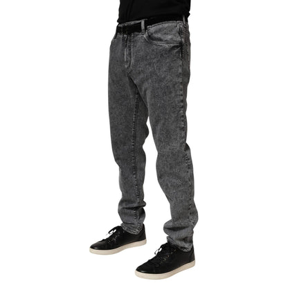 Dolce & Gabbana Gray Cotton Slim Fit Denim Trouser Jeans Dolce & Gabbana