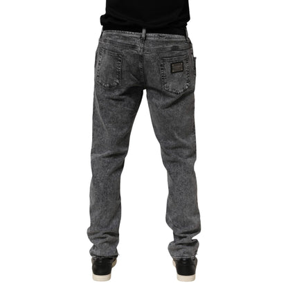 Dolce & Gabbana Gray Cotton Slim Fit Denim Trouser Jeans Dolce & Gabbana