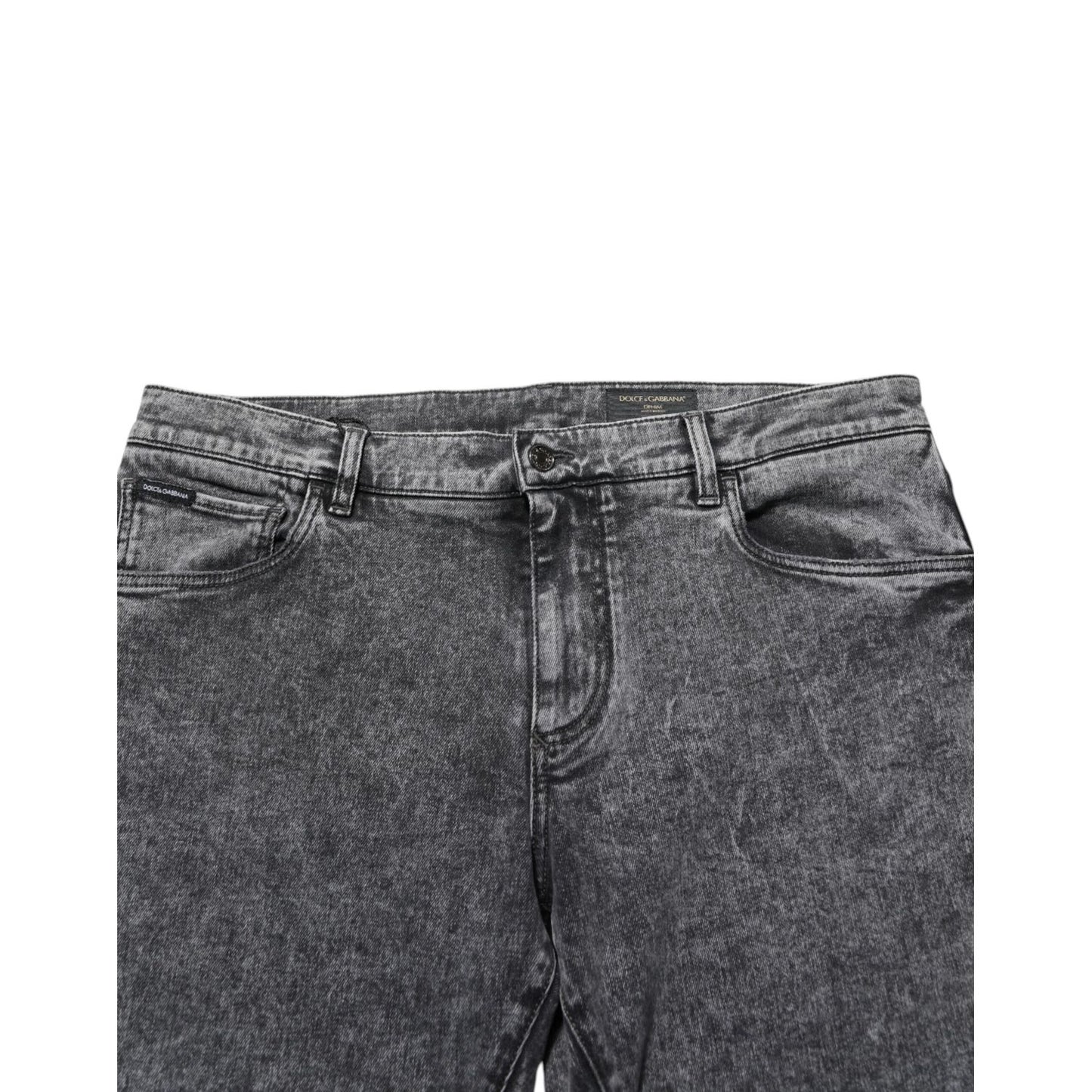 Dolce & Gabbana Gray Cotton Slim Fit Denim Trouser Jeans Dolce & Gabbana