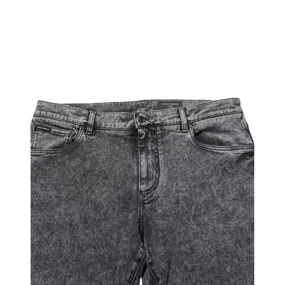 Dolce & Gabbana Gray Cotton Slim Fit Denim Trouser Jeans Dolce & Gabbana