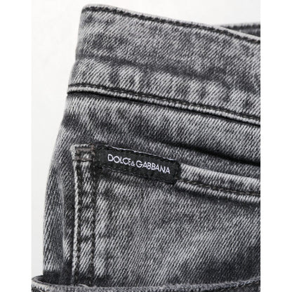 Dolce & Gabbana Gray Cotton Slim Fit Denim Trouser Jeans Dolce & Gabbana