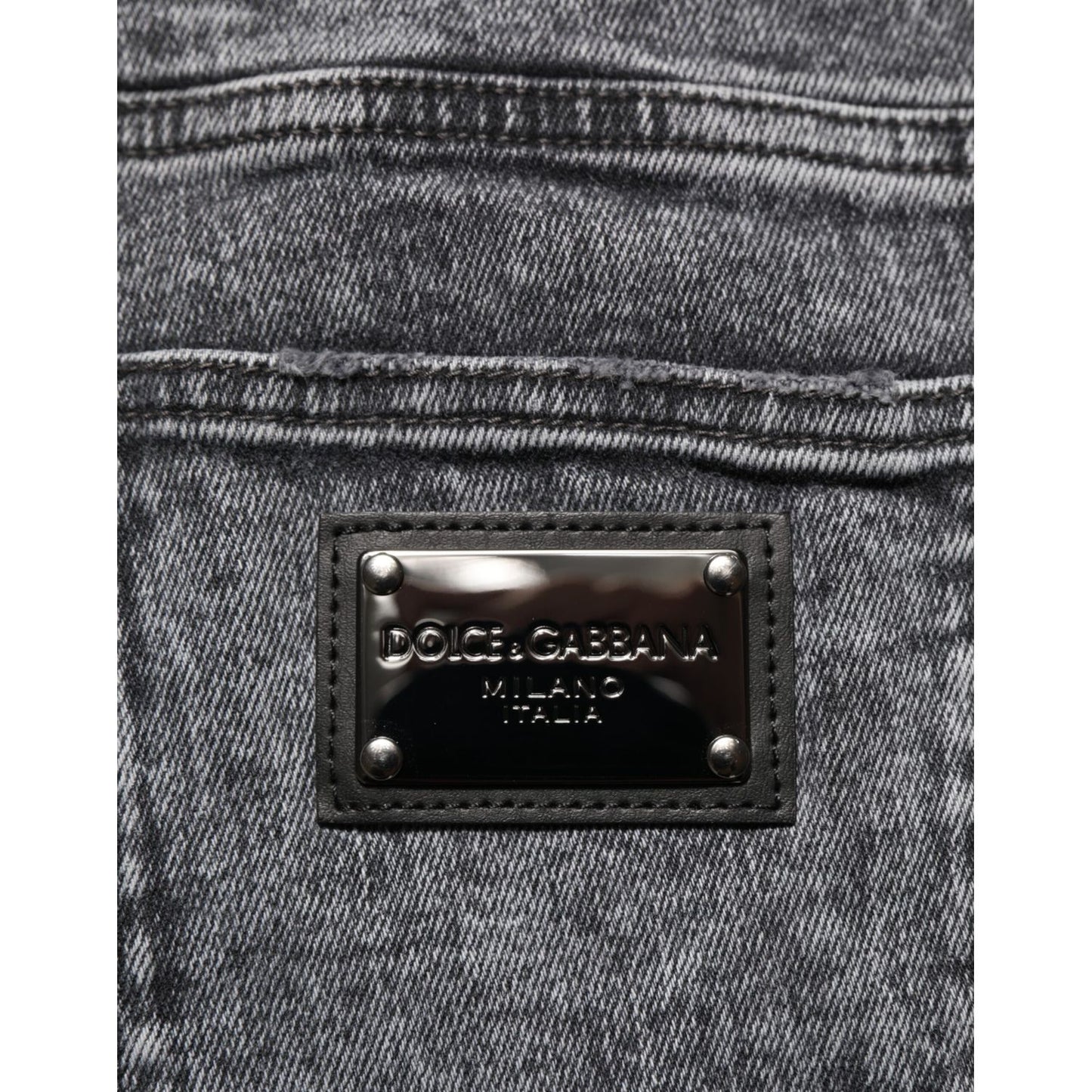 Dolce & Gabbana Gray Cotton Slim Fit Denim Trouser Jeans Dolce & Gabbana