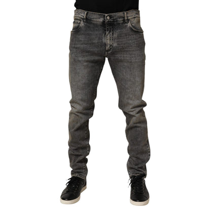 Dolce & Gabbana Gray Cotton Stretch Slim Fit Men Denim Jeans Dolce & Gabbana