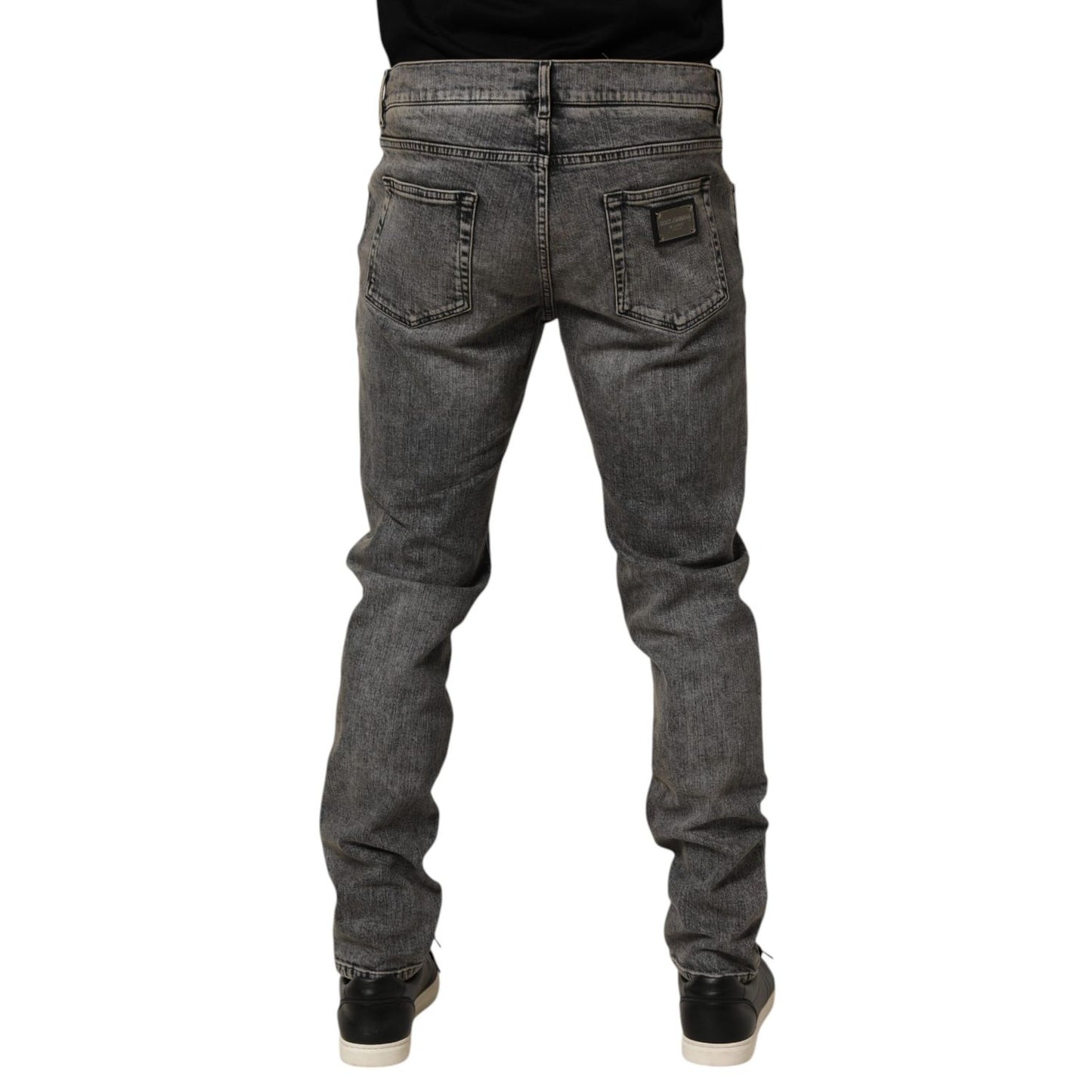 Dolce & Gabbana Gray Cotton Stretch Slim Fit Men Denim Jeans Dolce & Gabbana