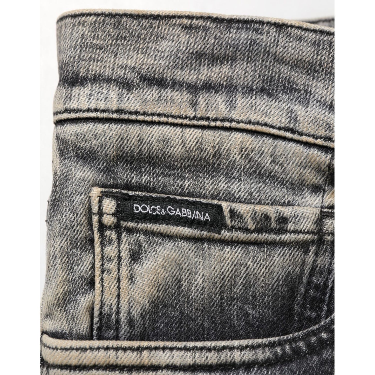 Dolce & Gabbana Gray Cotton Stretch Slim Fit Men Denim Jeans Dolce & Gabbana