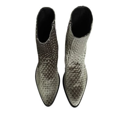 Dolce & Gabbana Gray Cotton Velvet Mid Calf Short Boots Shoes Dolce & Gabbana