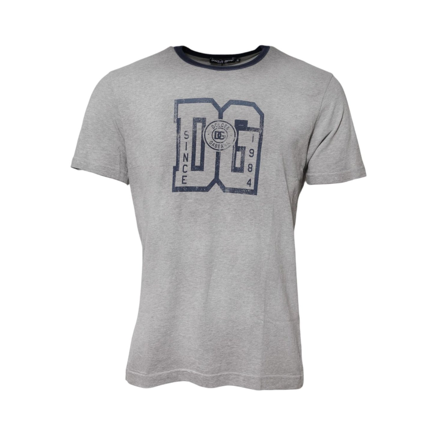 Dolce & Gabbana Gray DG Graphic Print Cotton Crewneck T-shirt Dolce & Gabbana