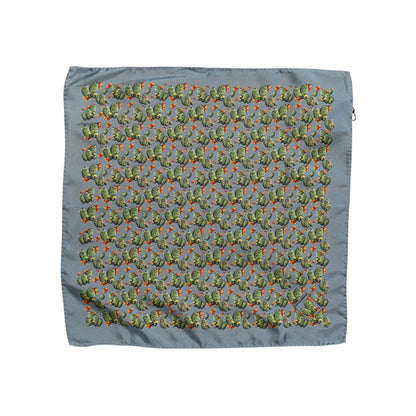 Dolce & Gabbana Gray Green Cactus Print Square Foulard Scarf Dolce & Gabbana