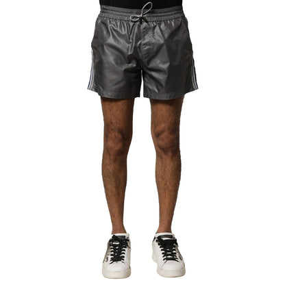 Dolce & Gabbana Gray Polyester Mid Waist Casual Bermuda Shorts Dolce & Gabbana