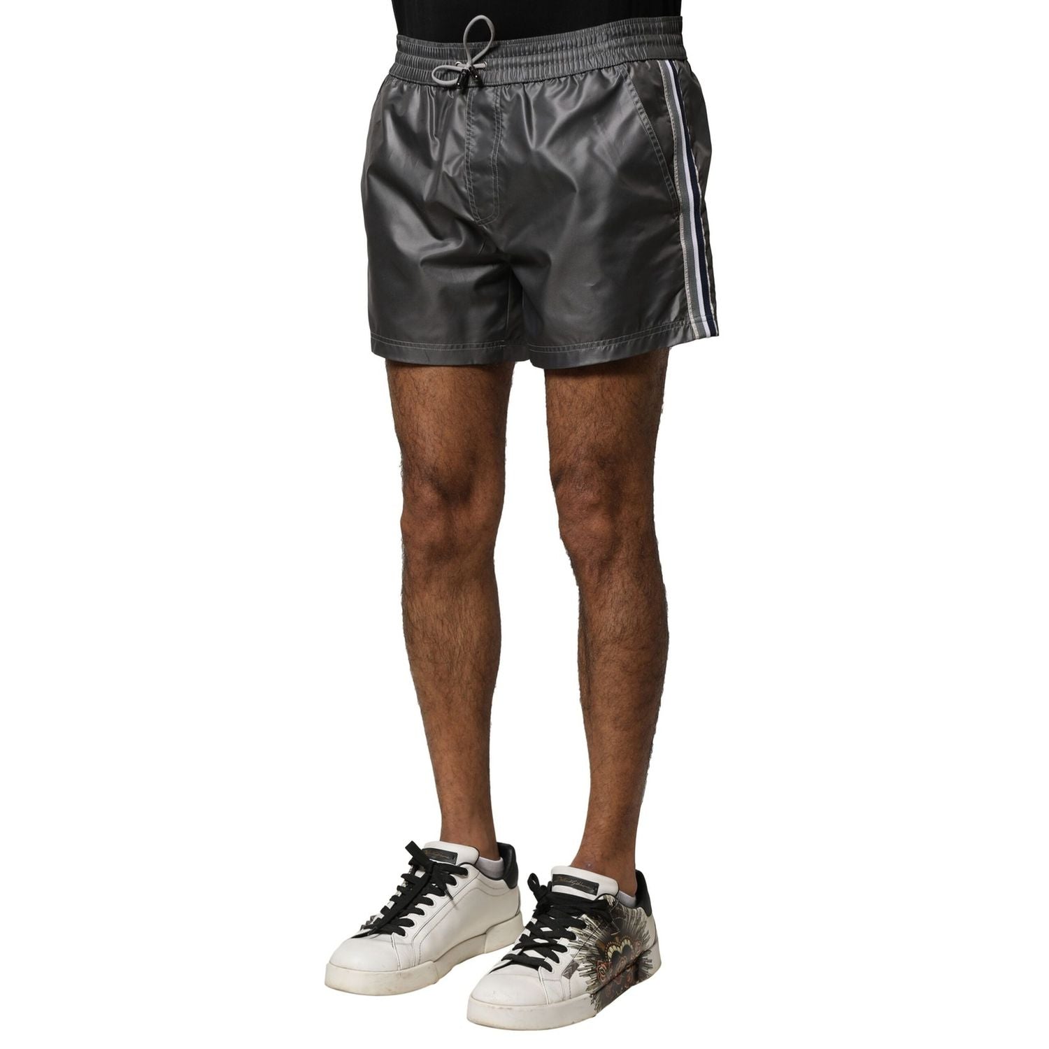 Dolce & Gabbana Gray Polyester Mid Waist Casual Bermuda Shorts