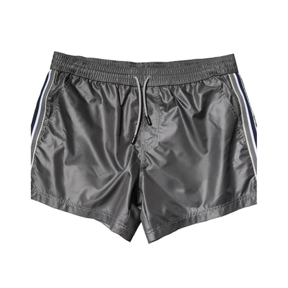 Dolce & Gabbana Gray Polyester Mid Waist Casual Bermuda Shorts Dolce & Gabbana