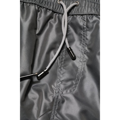 Dolce & Gabbana Gray Polyester Mid Waist Casual Bermuda Shorts Dolce & Gabbana