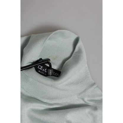 Dolce & Gabbana Gray Turtle Neck 3/4 Sleeves Pullover Top Dolce & Gabbana