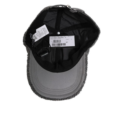 Dolce & Gabbana Gray Wool Fleece Rapper Men Baseball Capello Hat Dolce & Gabbana