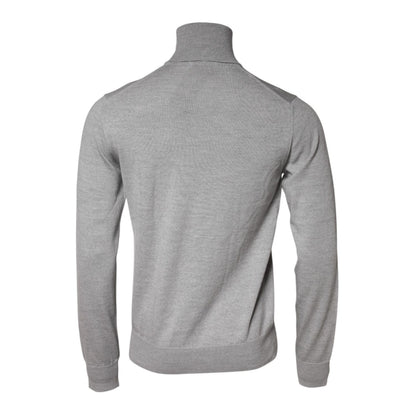Dolce & Gabbana Gray Wool Knitted Men Pullover Sweater Dolce & Gabbana