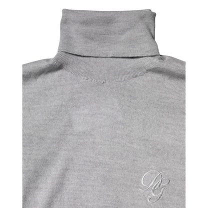 Dolce & Gabbana Gray Wool Knitted Men Pullover Sweater Dolce & Gabbana