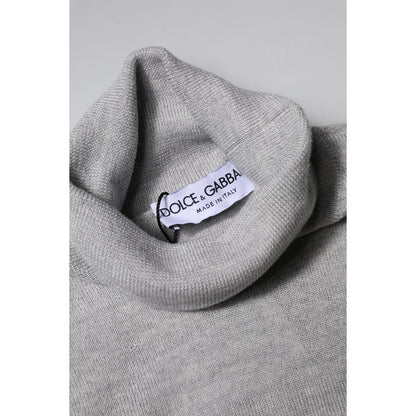 Dolce & Gabbana Gray Wool Knitted Men Pullover Sweater Dolce & Gabbana